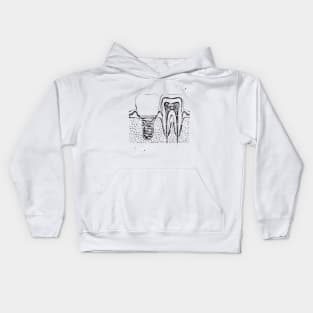 Human teeth and dental implant Kids Hoodie